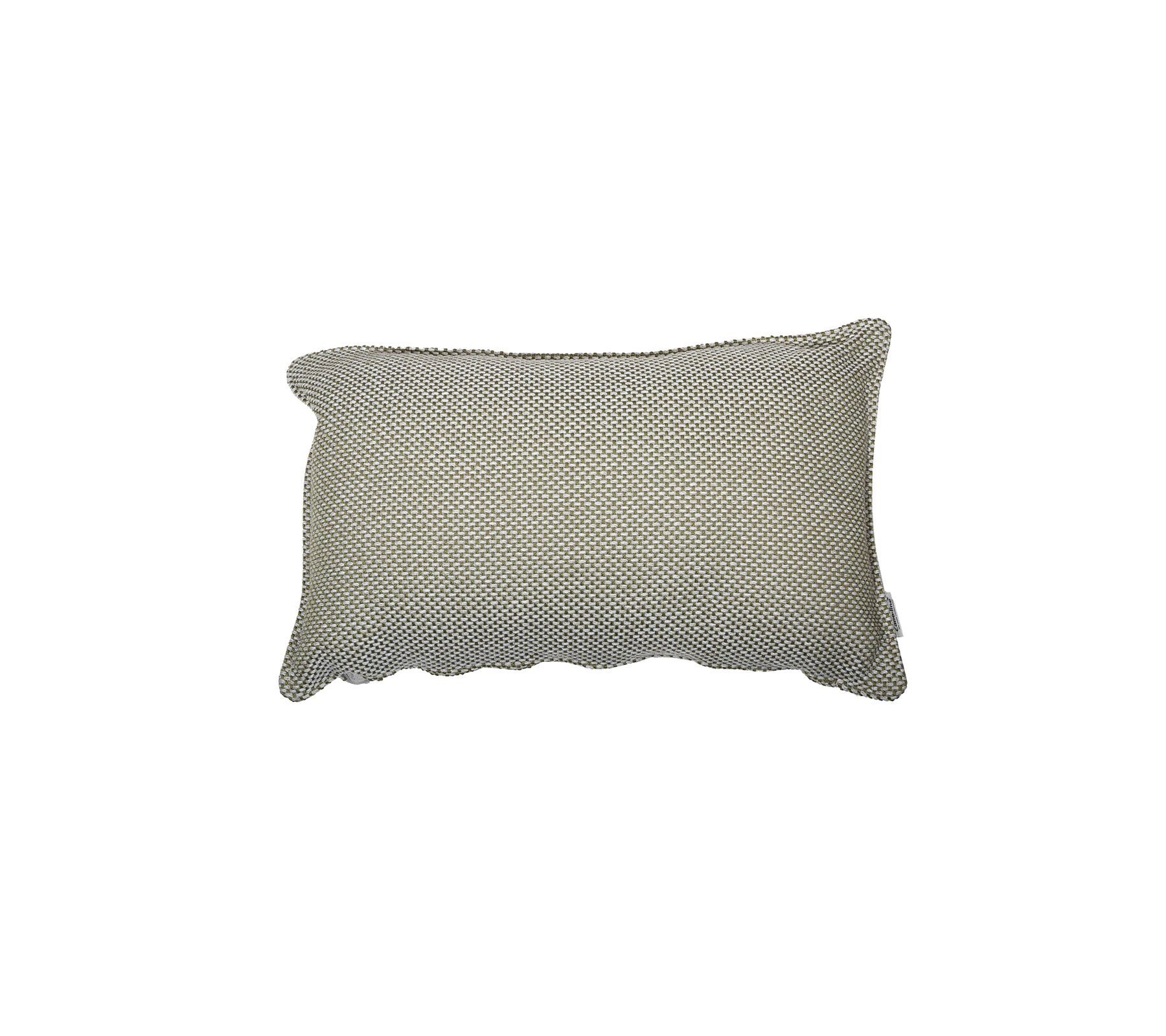 Rectangular decorative pillow with a subtle pattern in neutral tones, adding texture and comfort to any space.