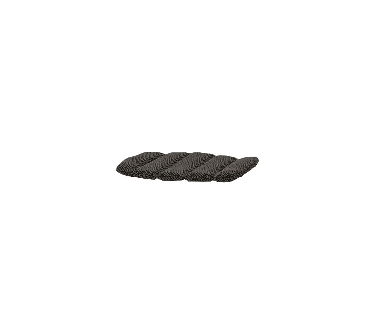 Rectangular cushion with padded stripes in a dark shade, designed for comfort and style.
