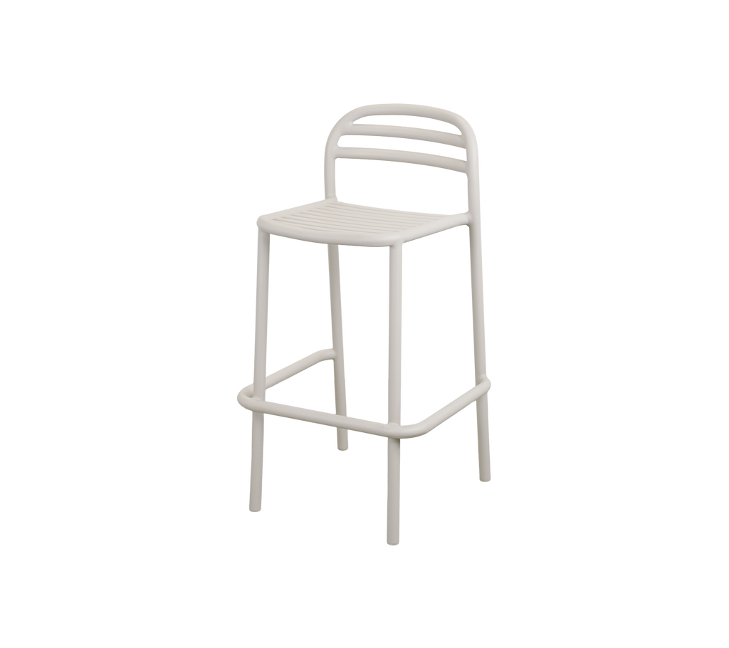 Sand bar stool with a minimalist design.
