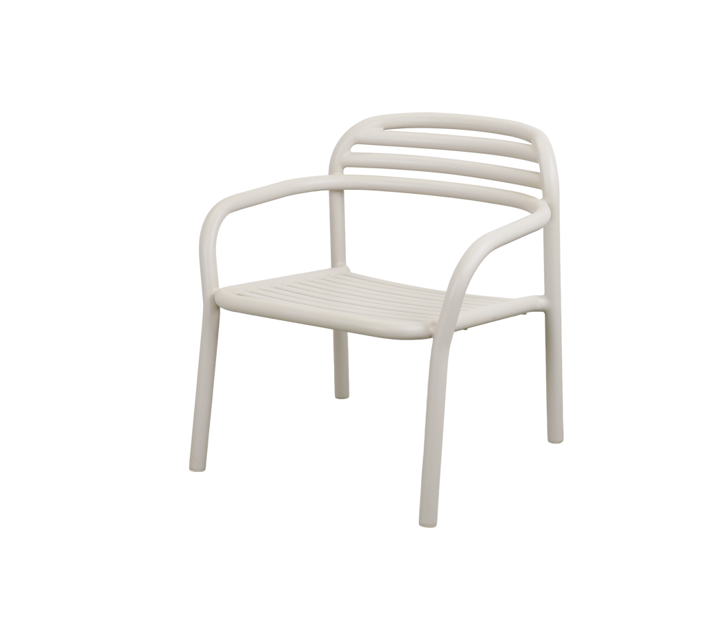 Modern sand-colored chair with a minimalist design.