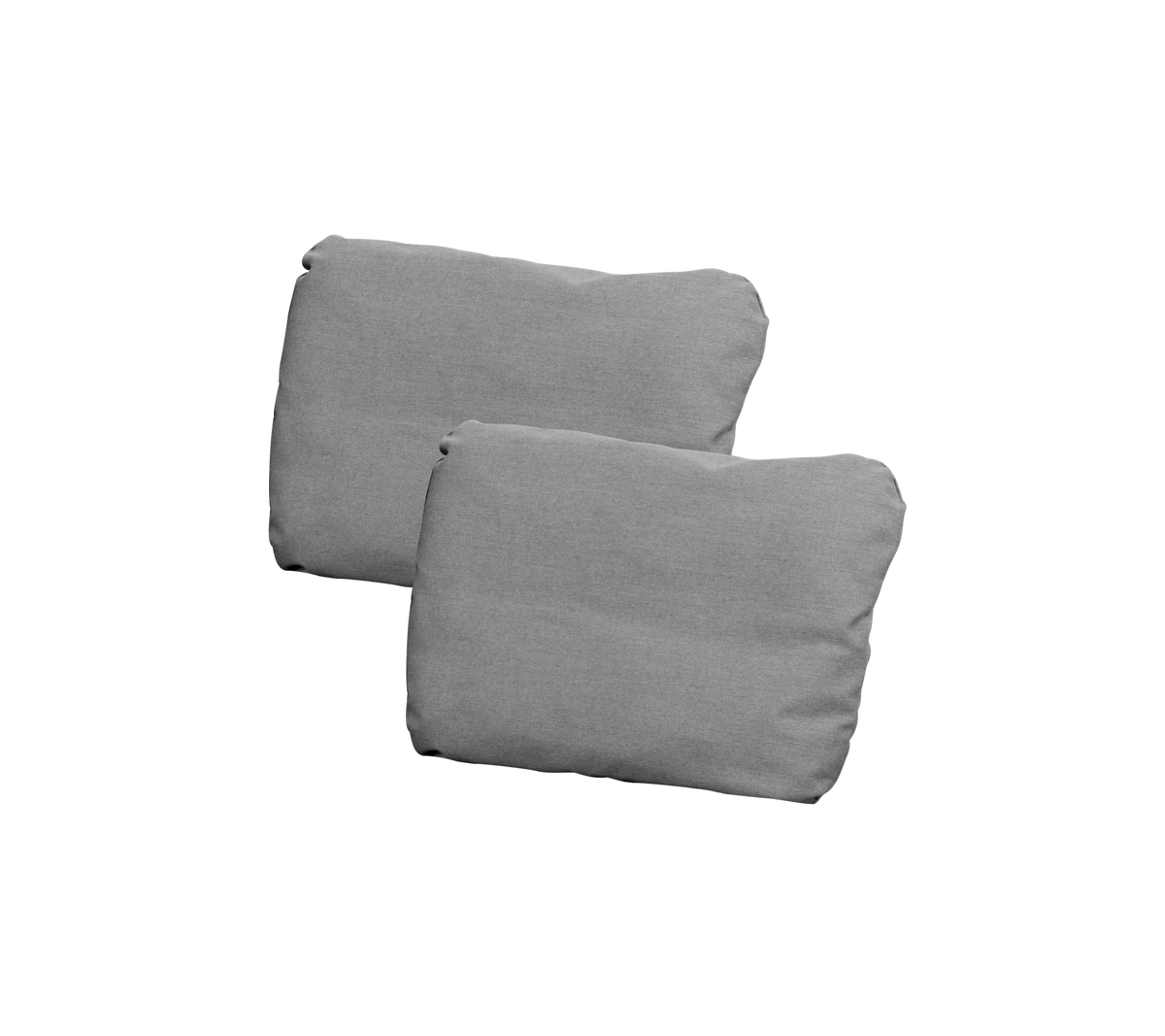 Two soft, rectangular gray cushions stacked closely together.
