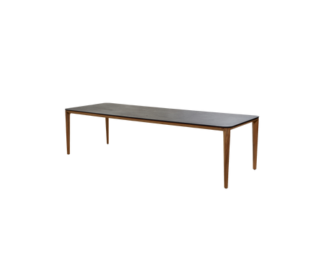 Long rectangular table with a wooden frame and a smooth top, suitable for various settings and uses.