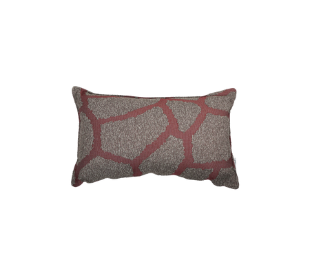 Rectangular pillow featuring a textured beige background with irregular geometric patterns in a warm reddish tone.