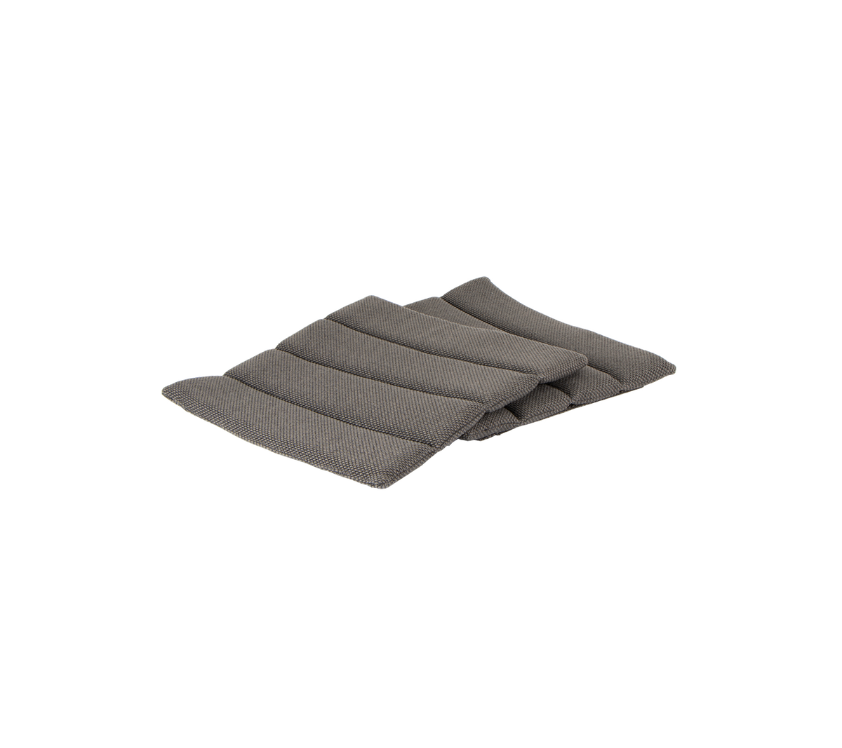 Gray fabric cushion with a quilted design, featuring multiple padded sections for added comfort. Perfect for seating or support.
