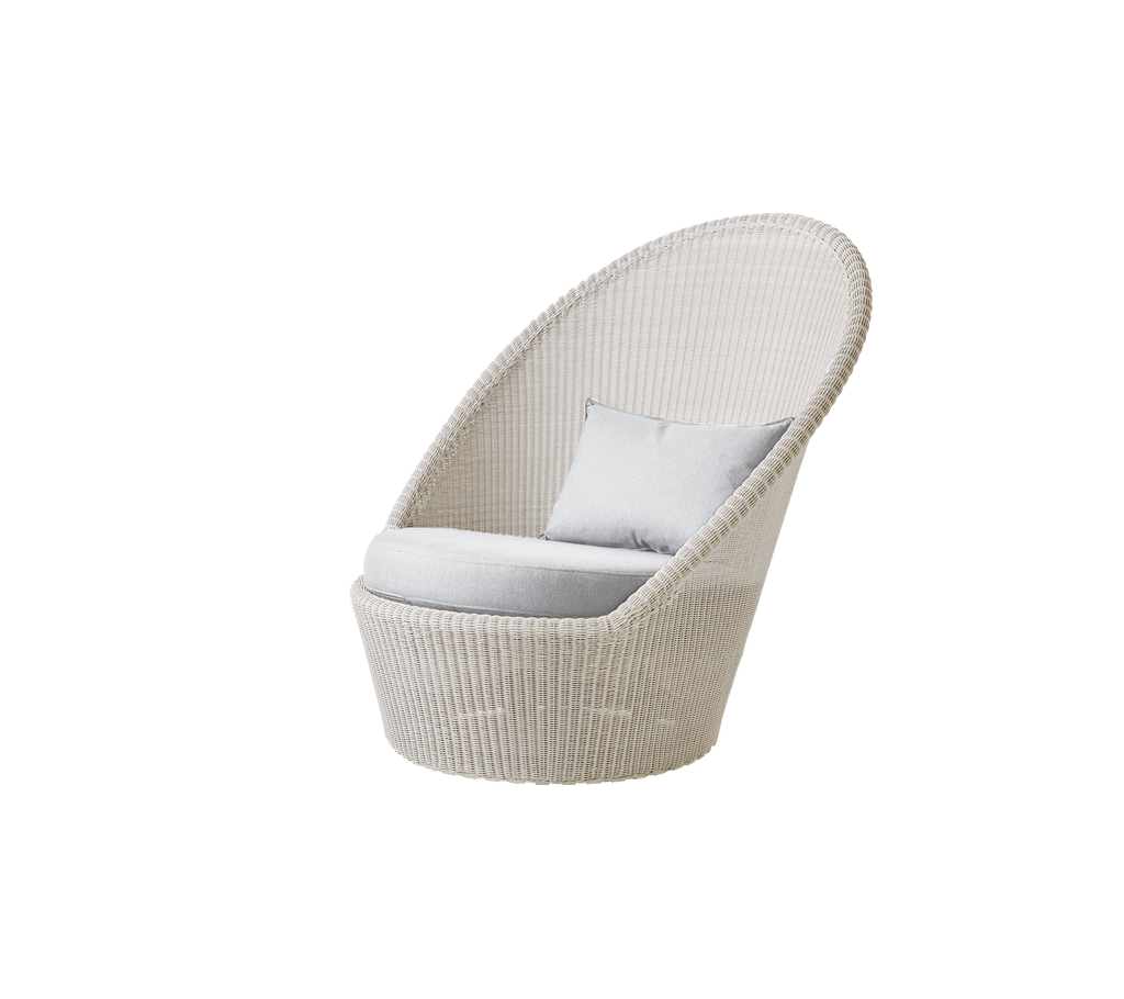 Modern lounge chair with a light grey cushion.