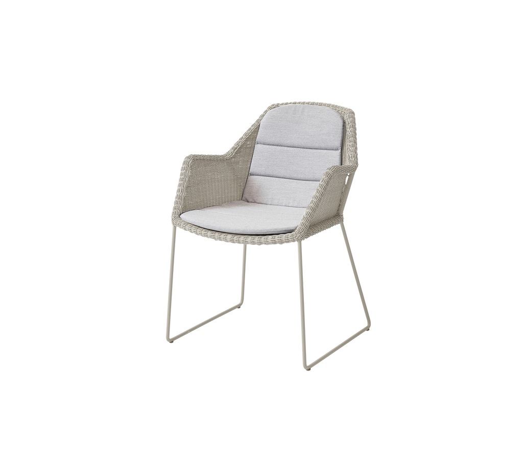 Light grey chair with a minimalist design.