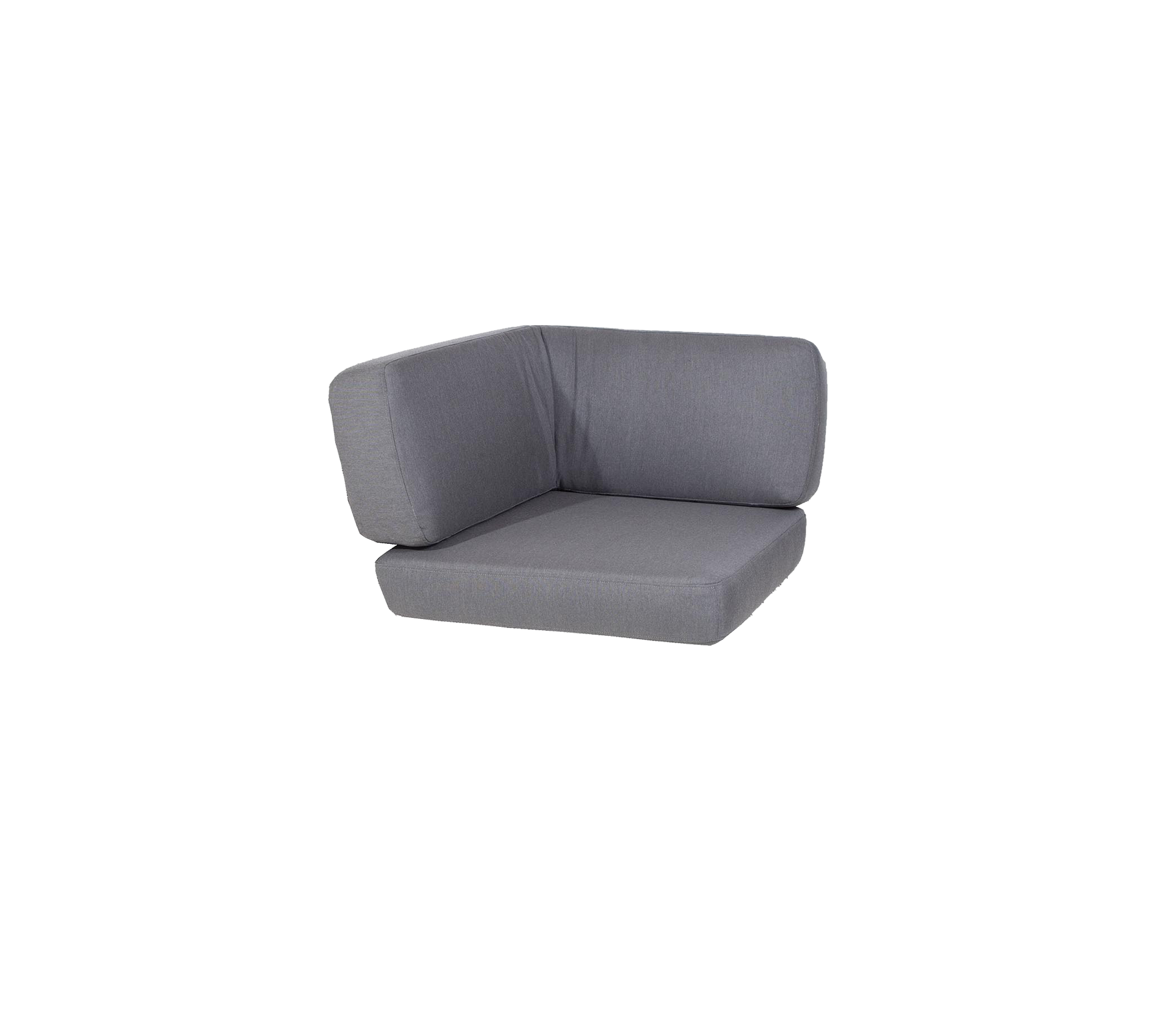 A modern gray corner sofa cushion with a minimalist design, featuring a comfortable backrest and spacious seating area.