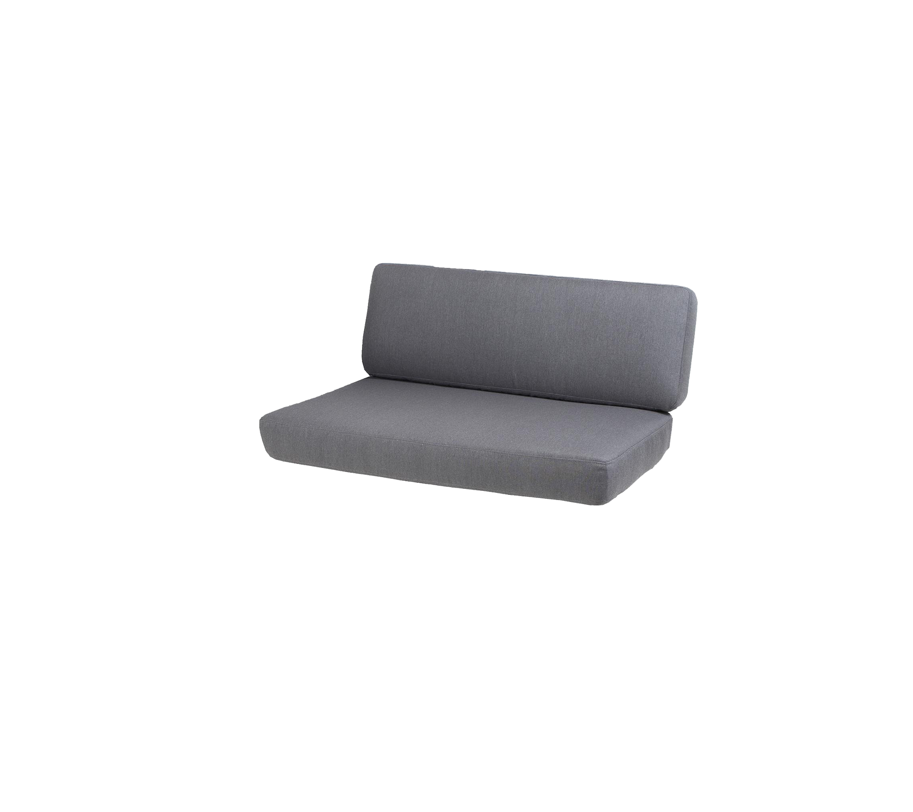 A sleek, modern gray sofa with a simple design, featuring a comfortably padded seat and backrest. Ideal for casual settings.