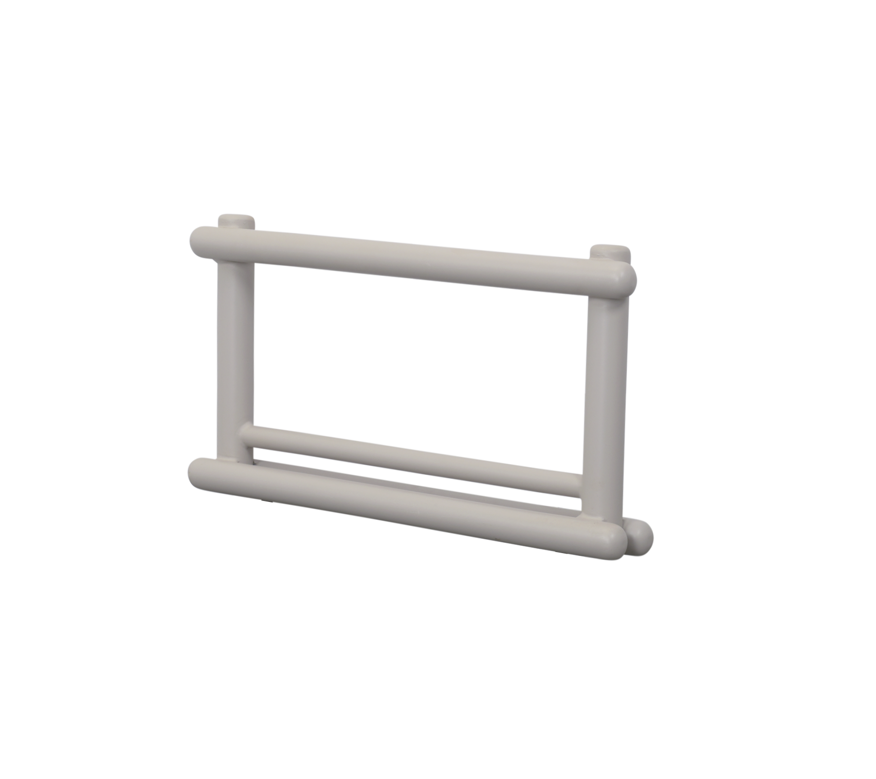 A simple rectangular armrest with two horizontal bars, designed for various applications. Lightweight and in a neutral color.