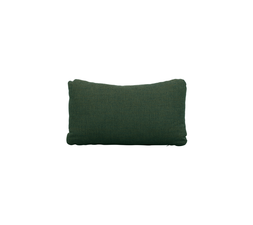 Dark green cushion with a simple rectangular shape.