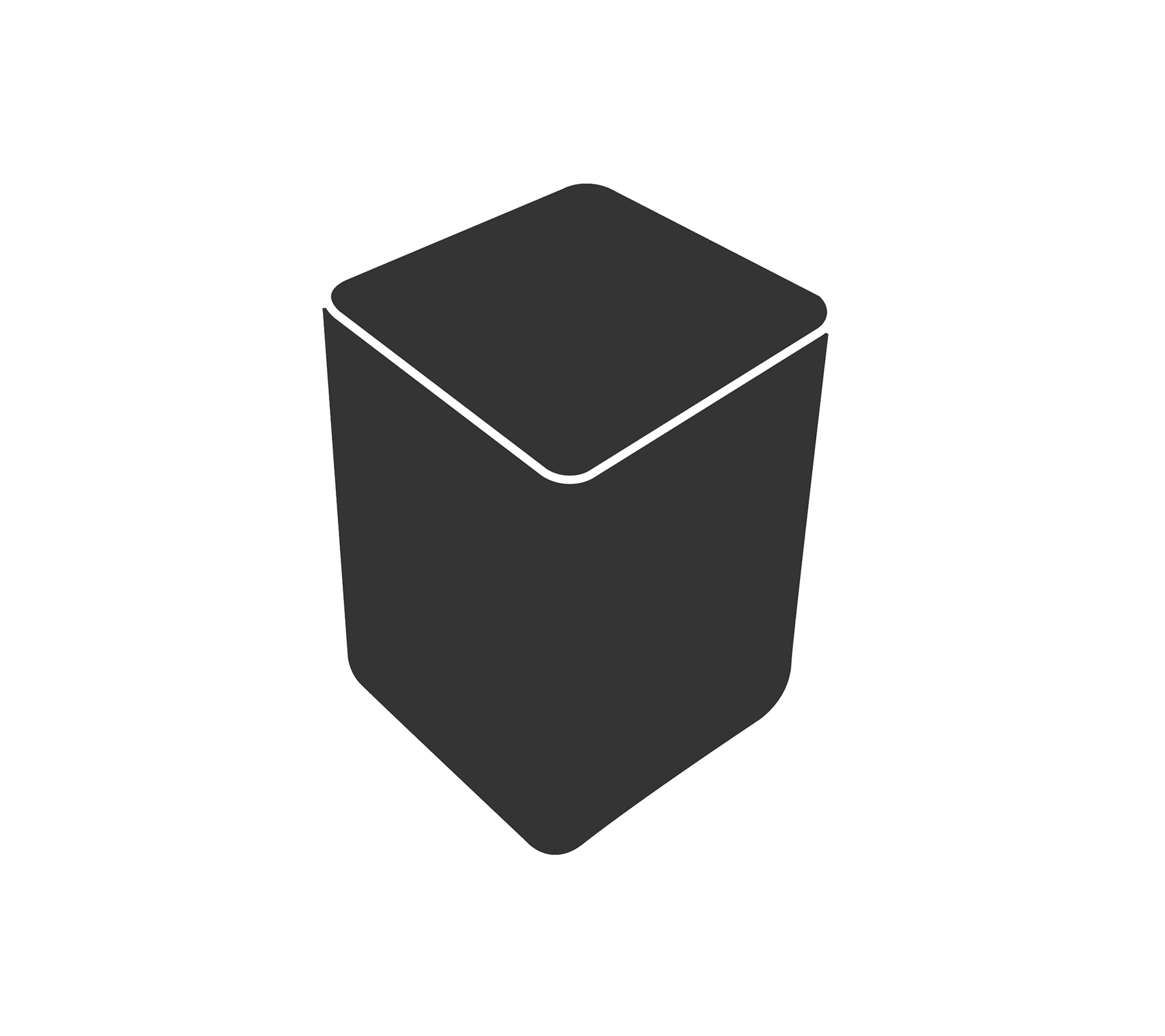 Simple geometric container with a hexagonal shape and a flat top surface. Suitable for various storage purposes.