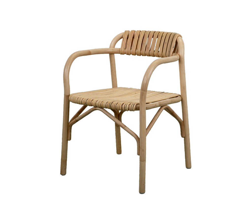 Natural-colored chair with a minimalist design.