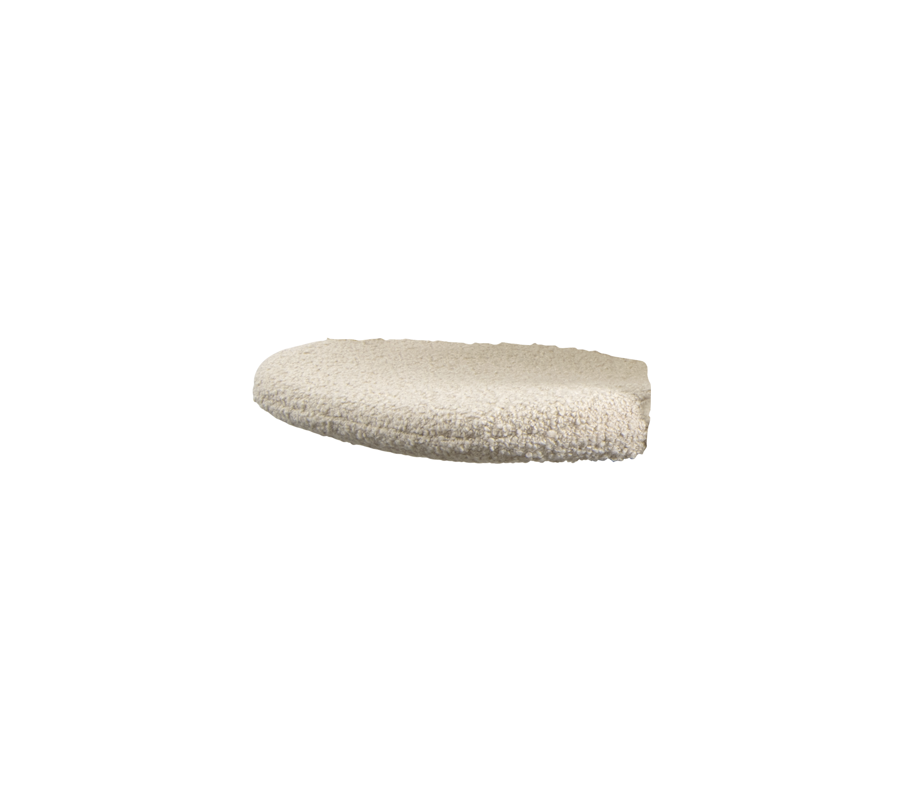 Lightly textured, oval-shaped surface in a neutral color, designed for a variety of applications. Ideal for enhancing aesthetics.