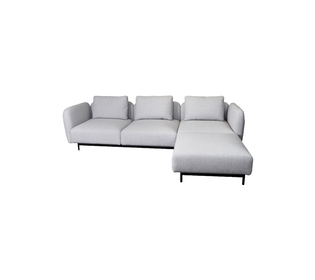 Aura 3-seater sofa, w/high armrest & chaise lounge, left (1.2)