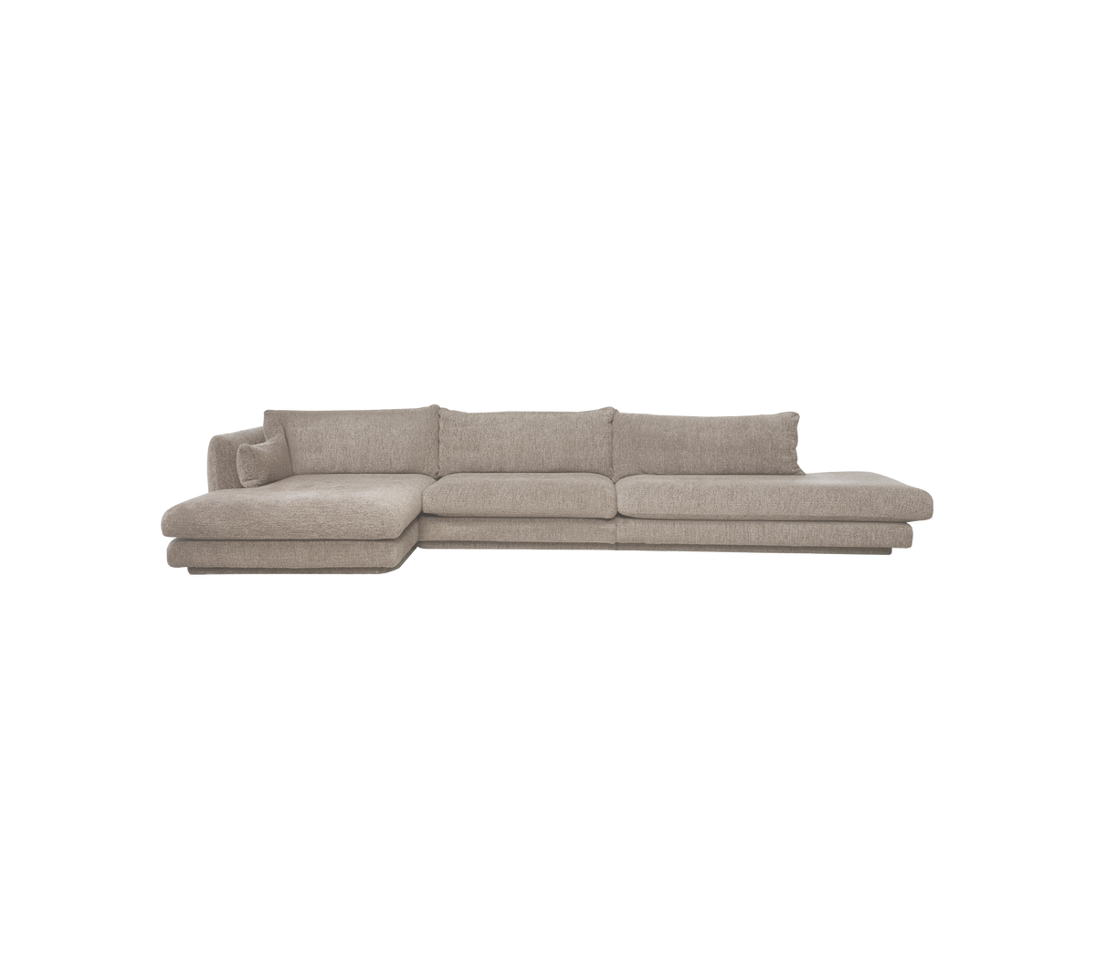 Light brown modern sofa with a sleek design in a lounge setting.