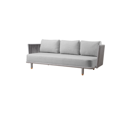 Stylish gray sofa with three cushions and modern detailing, perfect for enhancing any living space.