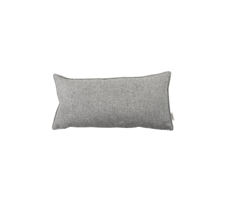 Rectangular gray pillow with a smooth texture, perfect for decorative or comfort purposes.