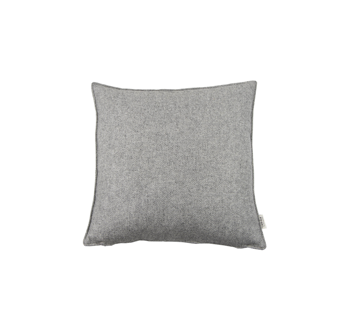 Gray square cushion with a textured fabric finish, ideal for adding comfort and style to your space.
